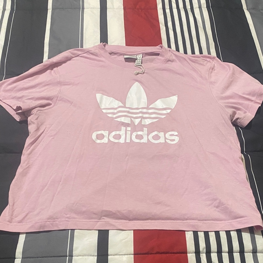 Adidas Light Pink Tee with White Logo